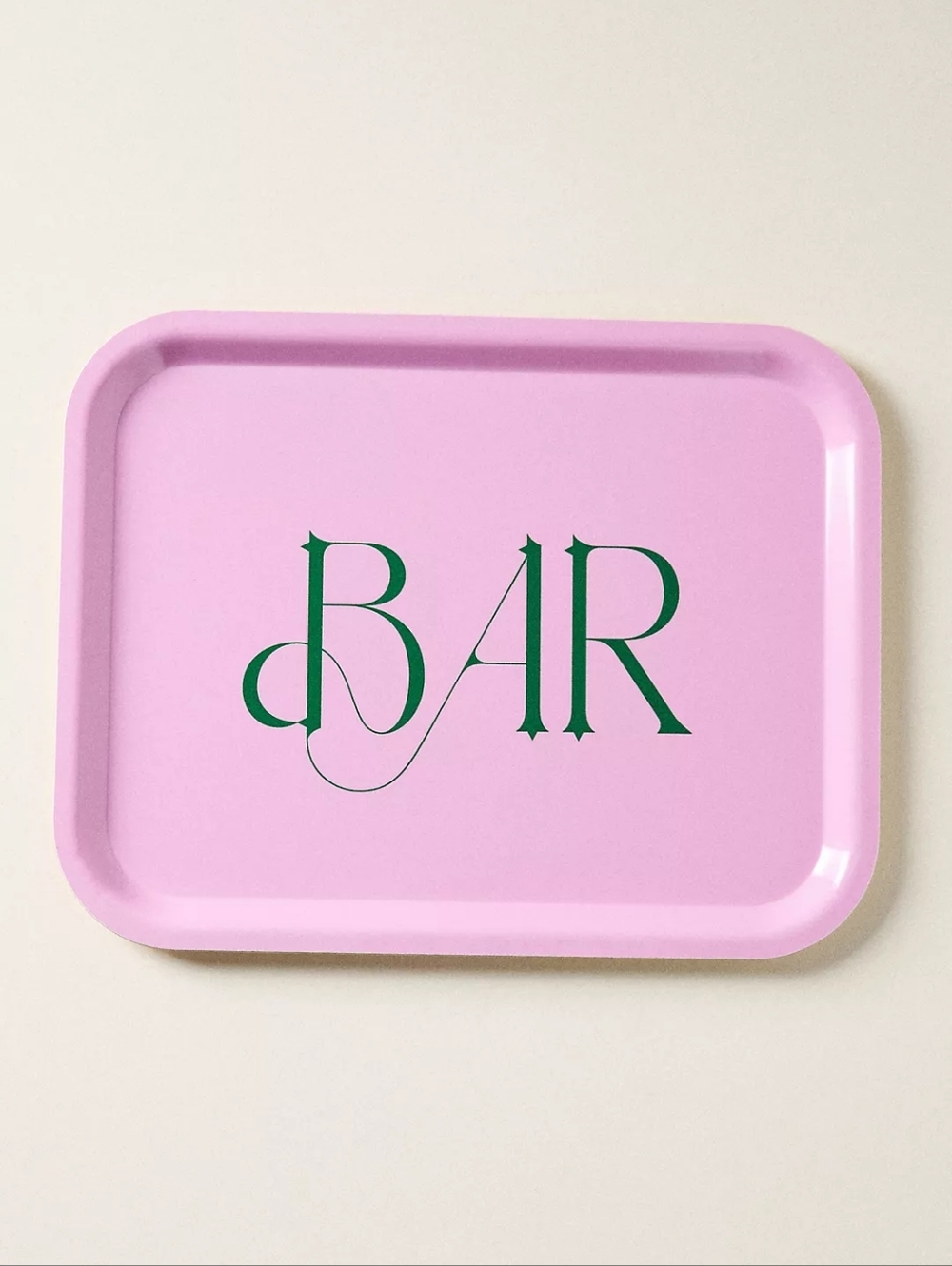 Anthropologie Barrett RM Type Birch Wood Lucky Tray "BAR"